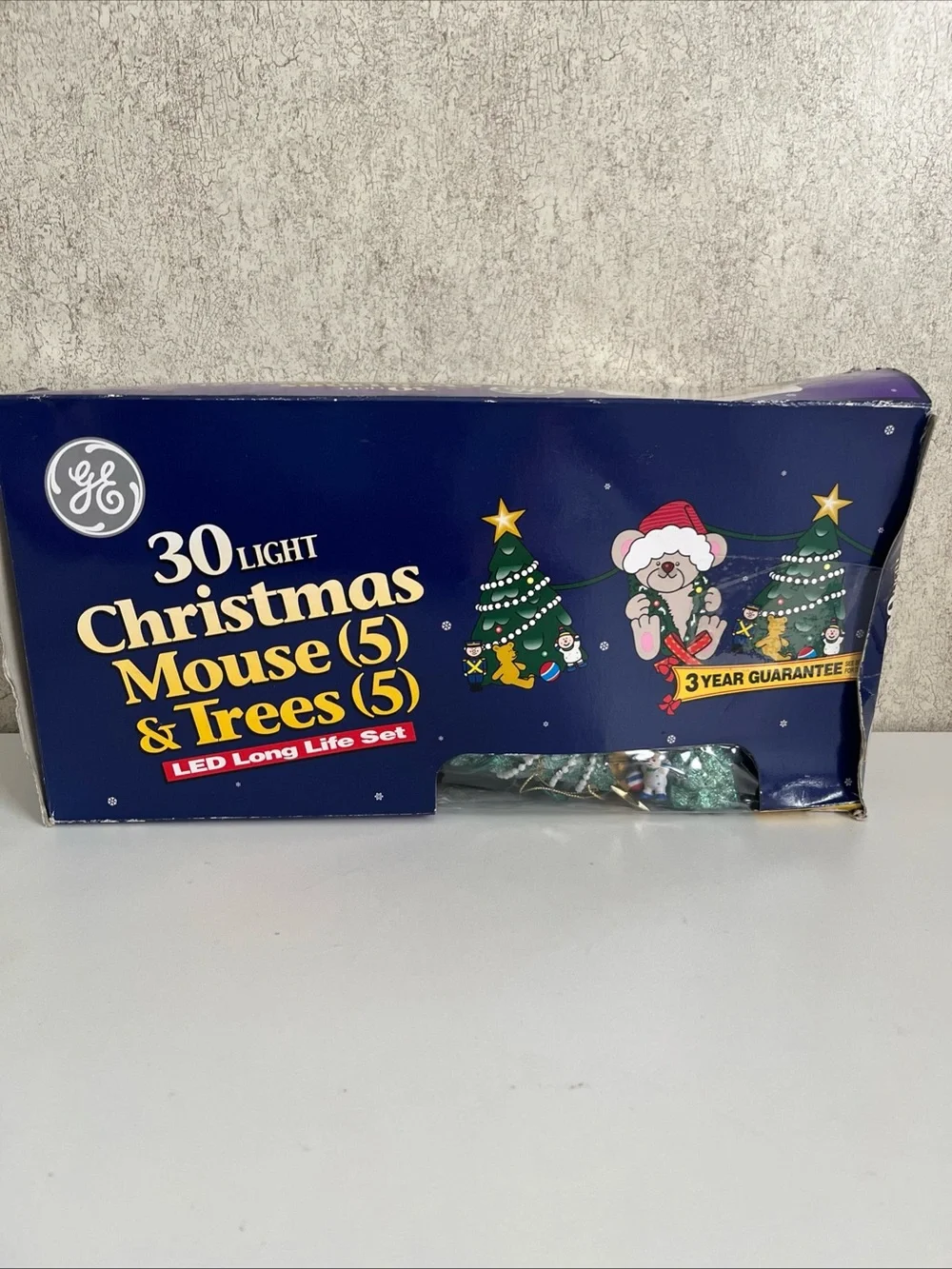Vintage GE General Electric Christmas Lights Mouse Trees LED String 7.5 ft 2 Set